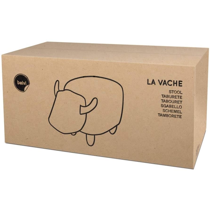 Acquista online Balvi Sgabello Pouff la vacca Nera finta pelle con gambe legno Balvi